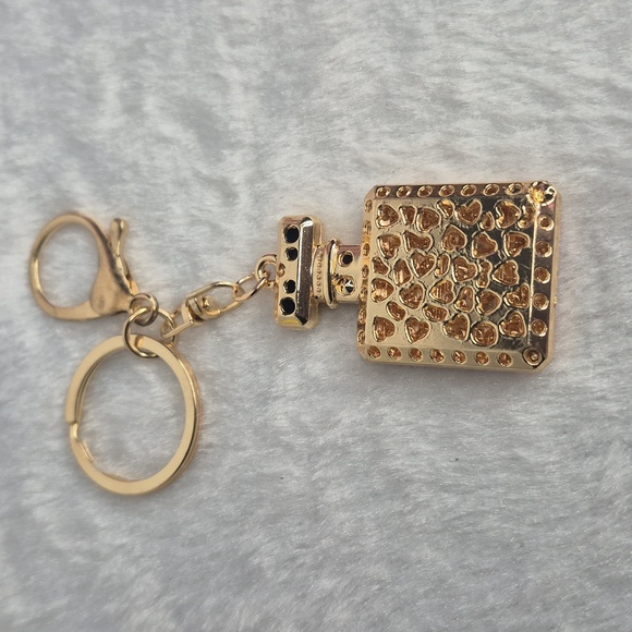 Parfume N•5 Champagne & Gold Bottle Keychain Bag Charm - Picture 3 of 4